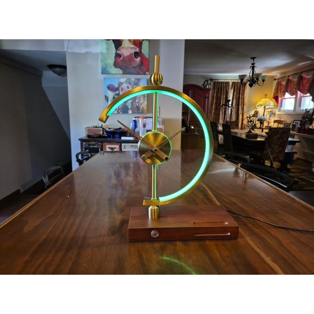 New Golden Time Clock Changing Colors Wireless Charging Plus USB 5v Power